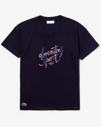 Women's Lacoste SPORT Crew Neck Shaded Design Tennis T-shirt