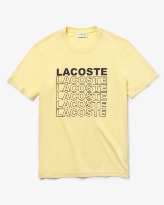 Men's Crew Neck Crocodile Lettering Cotton Jersey T-shirt