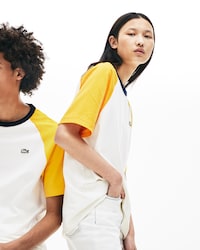 Unisex Lacoste LIVE Crew Neck Colourblock Cotton T-shirt