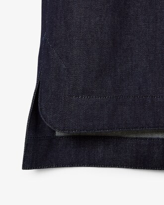 Runway Loose Fit Denim Polo Shirt