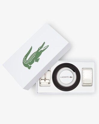 Smooth Leather Belt and 2 Buckle Gift Set