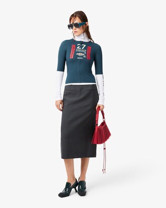 Runway Zipped Printed Stretch T-shirt