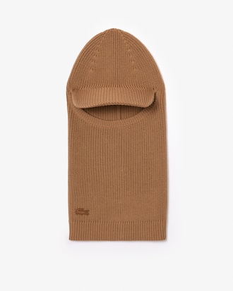 Ribbed Wool Balaclava with Visor