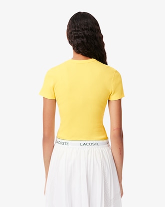 Slim Fit Ribbed Cotton T-shirt