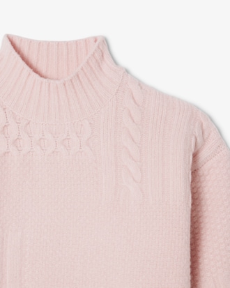 Patchwork Effect High Neck Wool Sweater