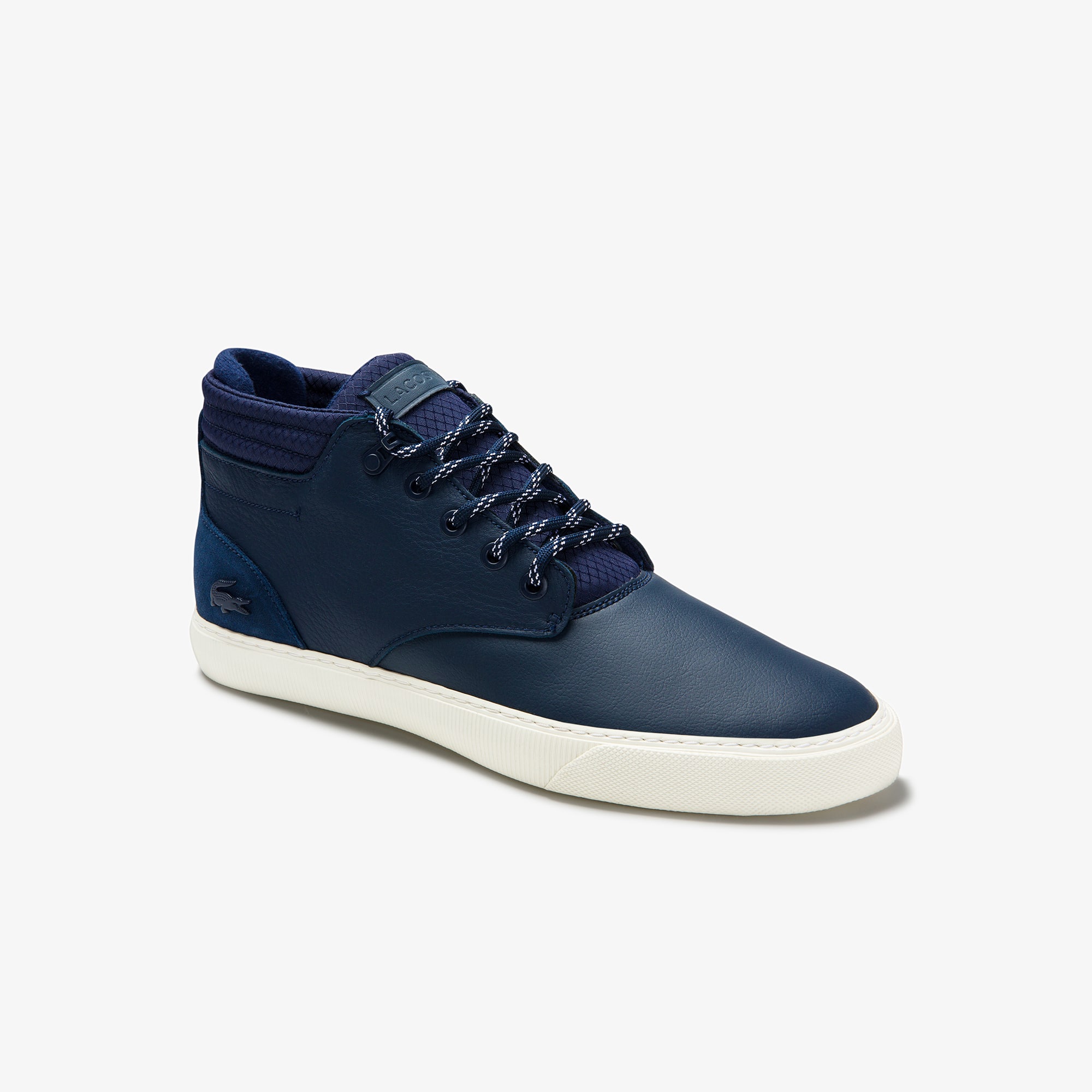 lacoste navy esparre chukka trainers