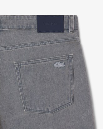 Washed Effect Dyed Denim Bermuda Shorts