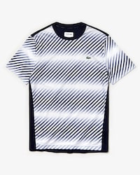 Men's Lacoste SPORT Crew Neck Shaded Stripes Tech Piqu&eacute; Tennis T-shirt