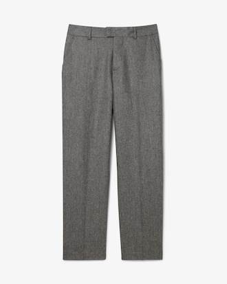 Straight Fit Chevron Wool Pants