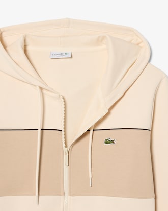 Colour-Block Zipped Hoodie