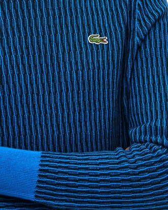 Men's Lacoste LIVE Crew Neck Textured Wool And Cashmere Blend Sweater
