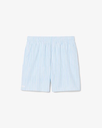 Mid Length Stripe Swim Trunks