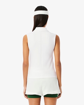 Sleeveless Stretch Knit Tennis Polo Shirt