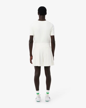 Runway Pleated Wool Bermuda Shorts