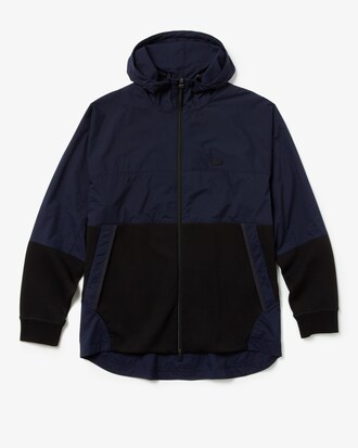 Men's Lacoste Motion Hooded Bi-Material Technical Windbreaker