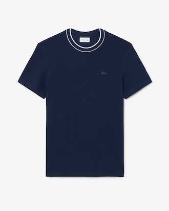 Stretch Piqu&eacute; Stripe Collar T-shirt