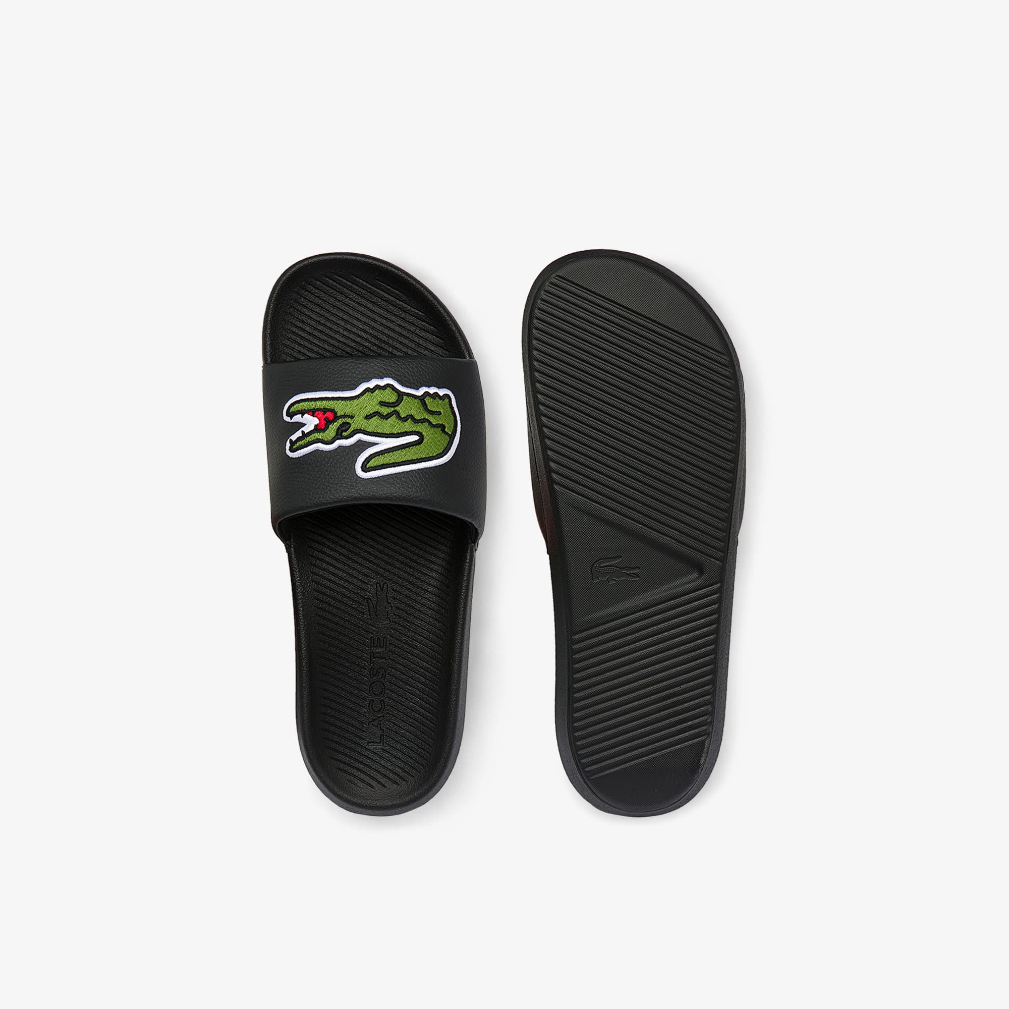 lacoste croco slides