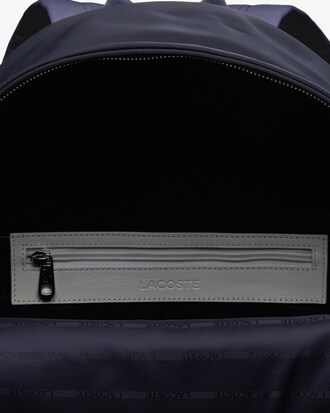 Men's L.12.12 Cuir Embossed Lettering Bicolour Leather Backpack