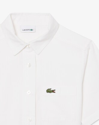 Poplin Pleat Skirt Shirt Dress