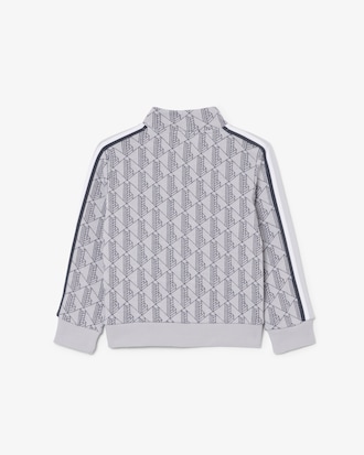 Unisex High Neck Zipped Monogram Sweatshirt