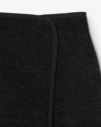 Boiled Knit Short Pleated Wrap Skirt