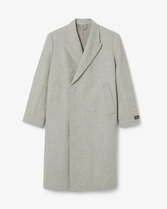 Double Breasted Chevron Wool Coat