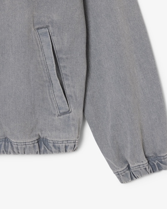 Washed Effect Denim Hooded Jacket