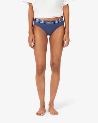 Logo Waist Stretch Cotton String Briefs