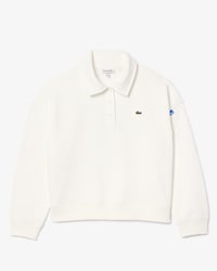 Printed Fleece Polo Sweatshirt