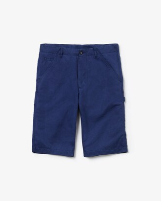 Men's Regular Fit Cotton And Linen Long Bermuda Shorts