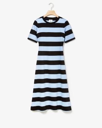 Women's Lacoste LIVE Striped Cotton T-shirt Dress