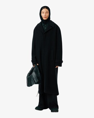 Runway Rib Knit Felted Wool Balaclava