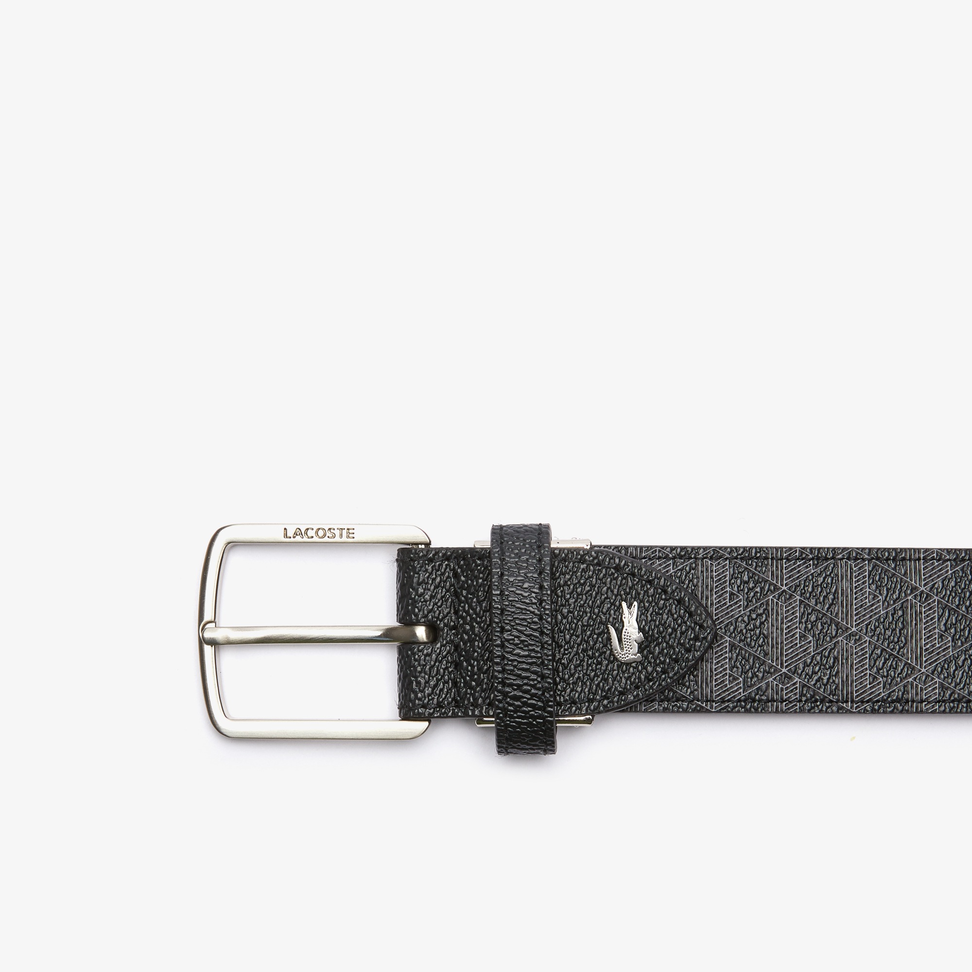 Men's Monogram Tongue Buckle Woven Belt LACOSTE