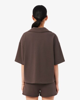 Fleece Polo Collar Loungewear T-shirt