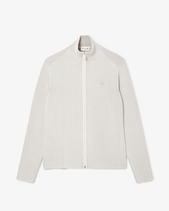 Zipped Cotton Rib Sweater