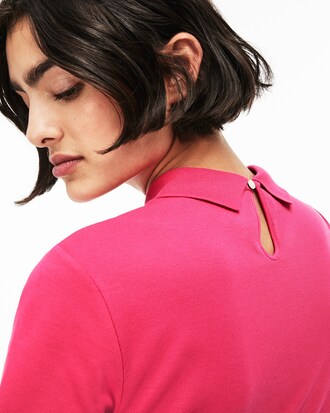Women's Lacoste LIVE Teardrop Opening Mini Piqu&eacute; Polo Shirt