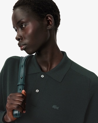 Runway Wool Blend Polo Collar Sweater