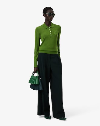 Runway Polo Collar Merino Wool Sweater