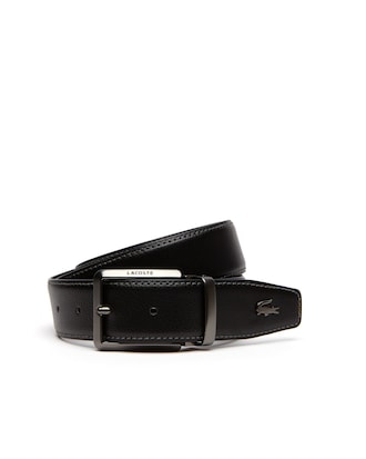 Men's Lacoste Engraved Tongue Buckle Reversible Leather Belt