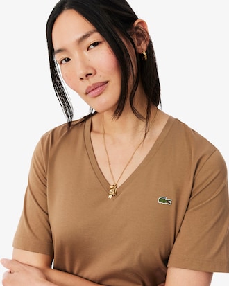 Relaxed Fit Soft Cotton V Neck T-shirt