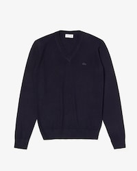 Men's V-neck Wool Jersey Sweater