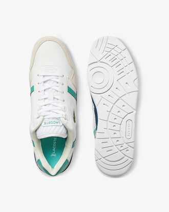 Men's T-Clip Perforated Leather and Suede Trainers