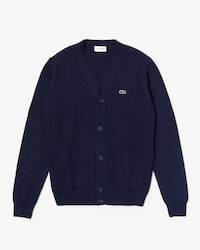 Men's V-neck Knit Effects Cotton Blend Cardigan