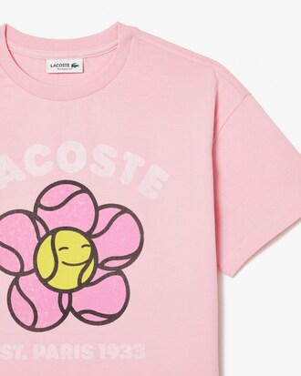 Vintage Flower Print Cotton T-shirt
