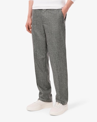 Straight Fit Chevron Wool Pants