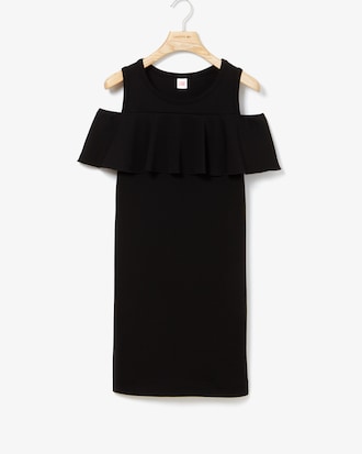 Women's Lacoste LIVE Cutout Flounced Cotton Blend Tank Dress