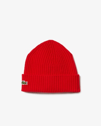 Rib Knit Brushed Wool Beanie