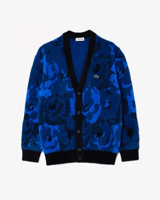 Relaxed Fit Intarsia Jacquard Cardigan