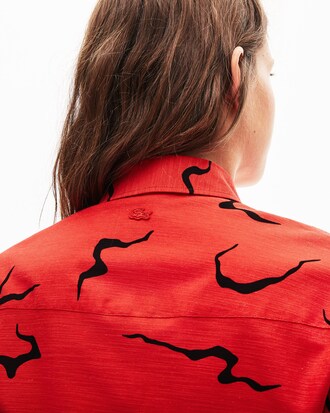 Women's Lacoste LIVE Camouflage Print Canvas Shirt Dress