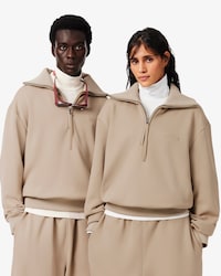Runway High Neck Zipped Satin Sweatshirt